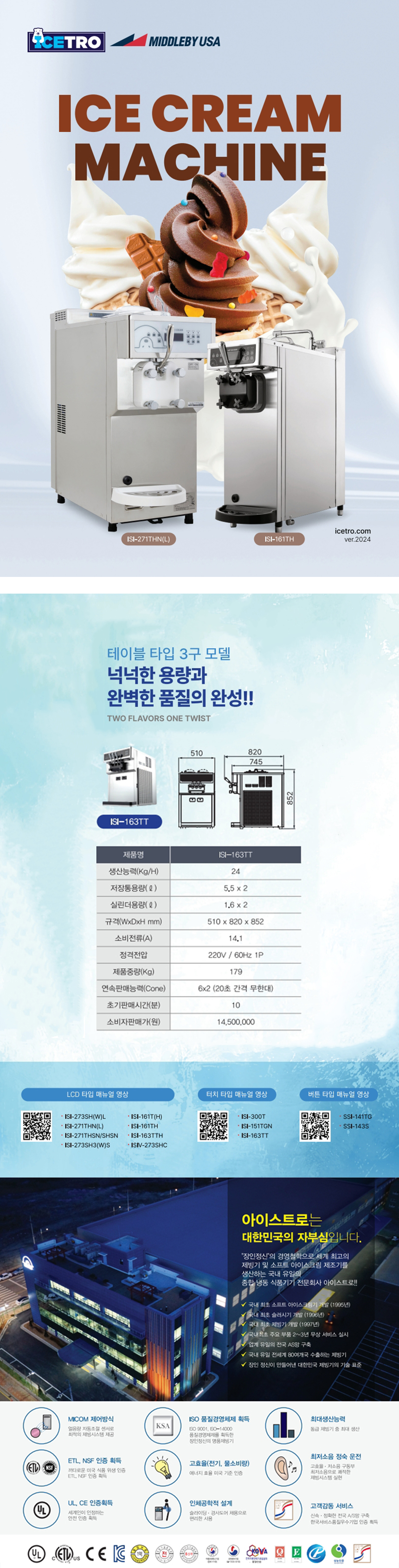 ISI-163TT_아이스트로 세아 3구 소프트 아이스크림 제조기_1번째 상세정보 동양렌탈 ISI-163TT 아이스트로 세아 3구 소프트 아이스크림 제조기 상세이미지 2