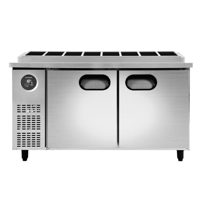 스타리온 업소용 테이블 김밥토핑 냉장고 직냉식 1500 1/3 밧드 앞작업대 내부스텐