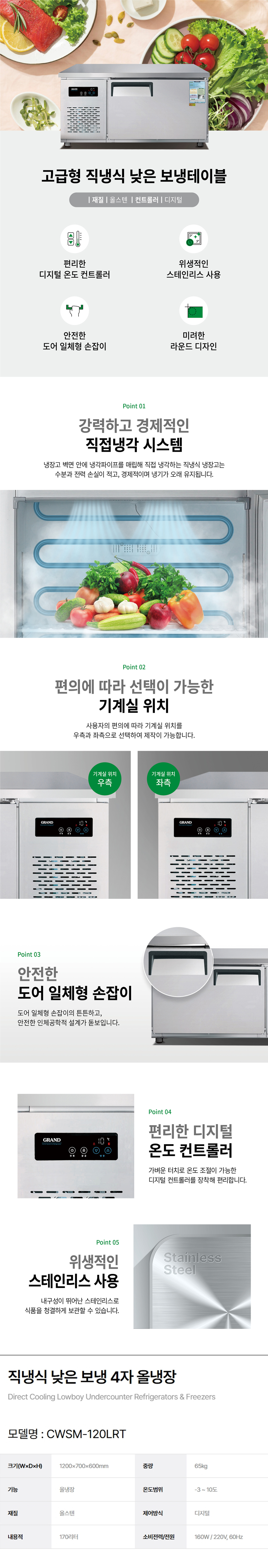 CWSM-120LRT_그랜드우성 4자 업소용 직냉식 올냉장 낮은 보냉테이블 냉장고_0번째 상세정보 동양렌탈 CWSM-120LRT 그랜드우성 4자 업소용 직냉식 올냉장 낮은 보냉테이블 냉장고 상세이미지 1